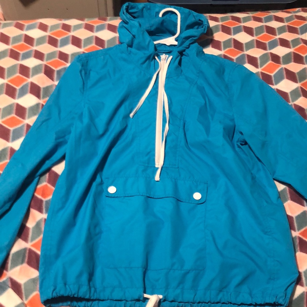 Aeropostale rain zip up, has hood